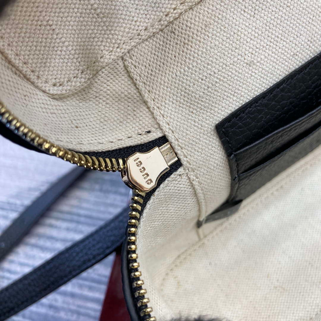 Gucci 815949 GG Emblem super mini bag Black