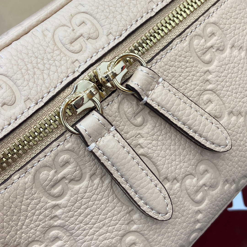 Gucci 815949 GG Emblem super mini bag Beige