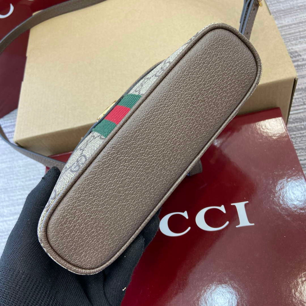 Gucci 816357 Ophidia Super Mini Shoulder Bag Brown