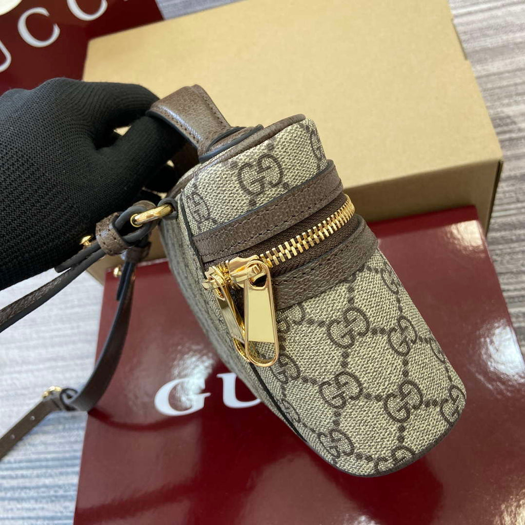 Gucci 816357 Ophidia Super Mini Shoulder Bag Brown