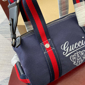 Gucci 816865 Small Printed Canvas Duffle Bag Dark blue - Default Title - View 5