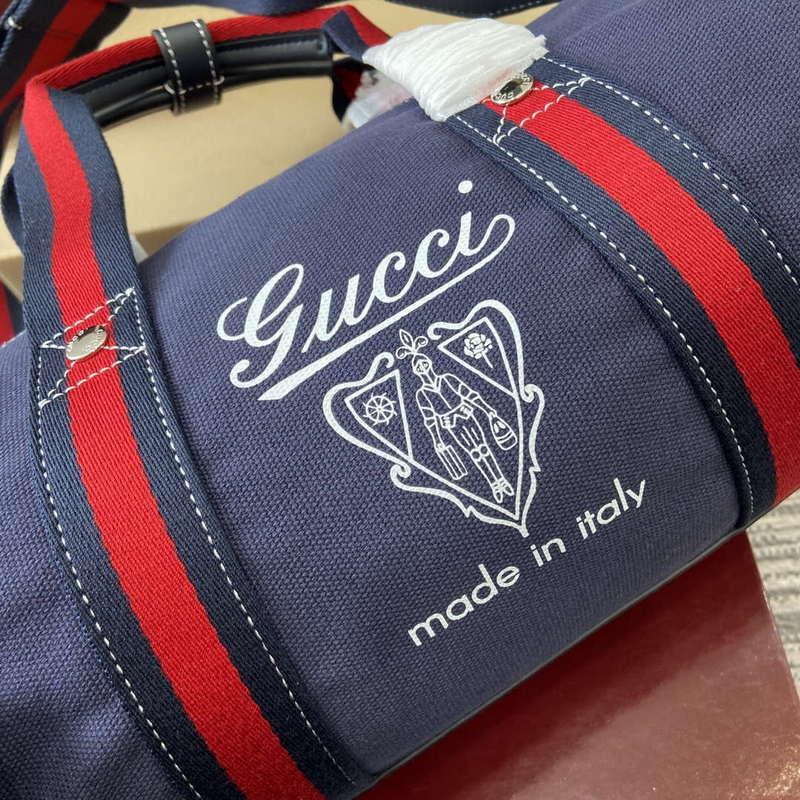Gucci 816865 Small Printed Canvas Duffle Bag Dark blue - Default Title - View 7