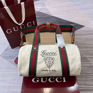 Gucci 816865 Small Printed Canvas Duffle Bag Off white - Default Title - View 1
