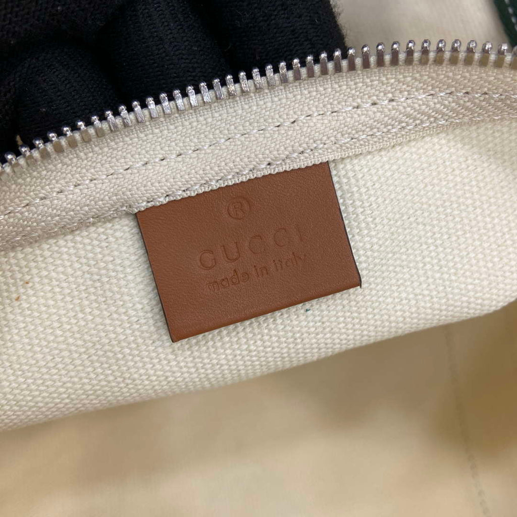 Gucci 816865 Small Printed Canvas Duffle Bag Off white
