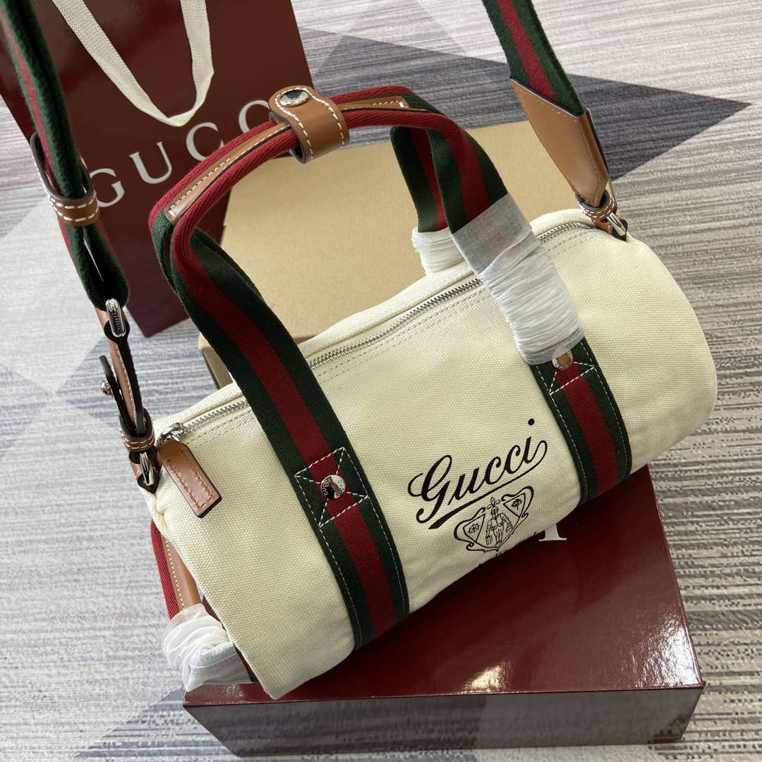 Gucci 816865 Small Printed Canvas Duffle Bag Off white - Default Title - View 11