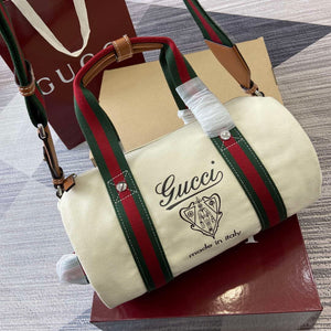 Gucci 816865 Small Printed Canvas Duffle Bag Off white - Default Title - View 5
