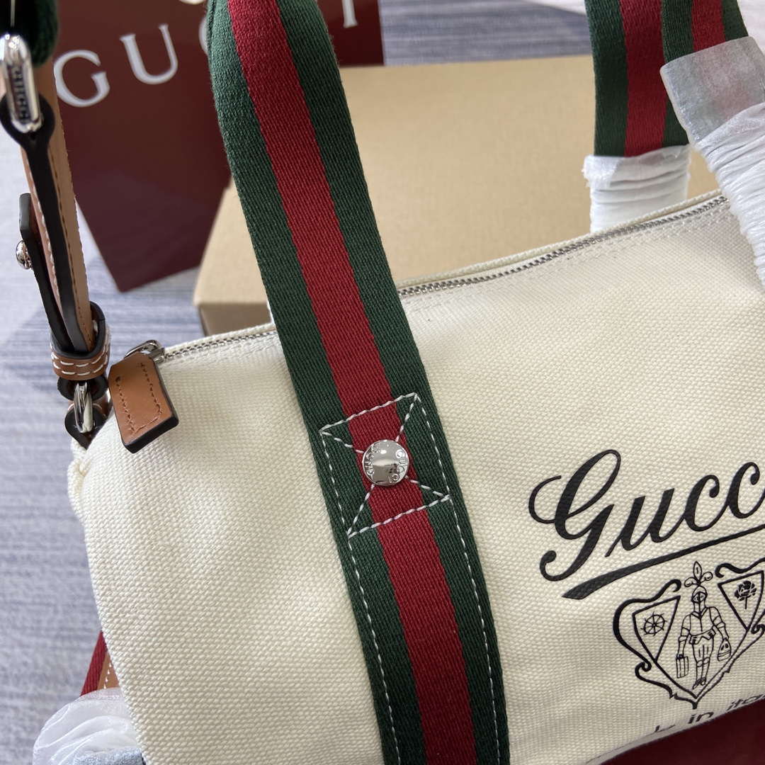 Gucci 816865 Small Printed Canvas Duffle Bag Off white - Default Title - View 7