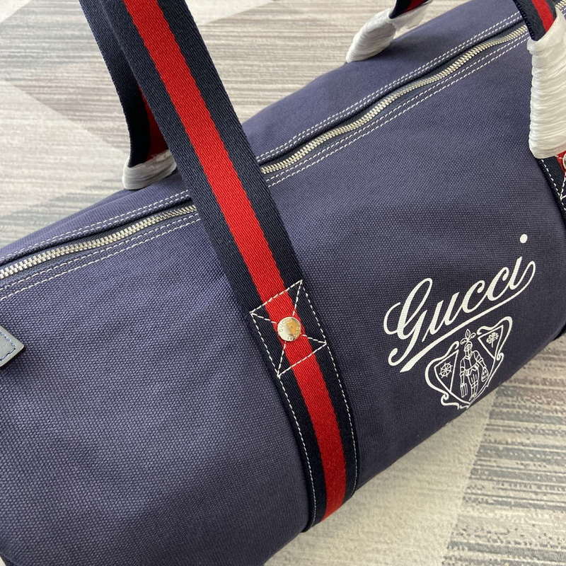 Gucci 816866 Large Printed Canvas Duffle Bag Dark Blue - Default Title - View 5