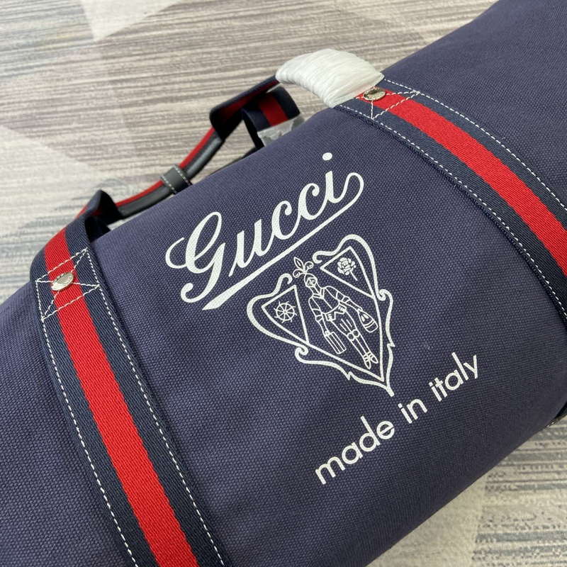 Gucci 816866 Large Printed Canvas Duffle Bag Dark Blue - Default Title - View 7
