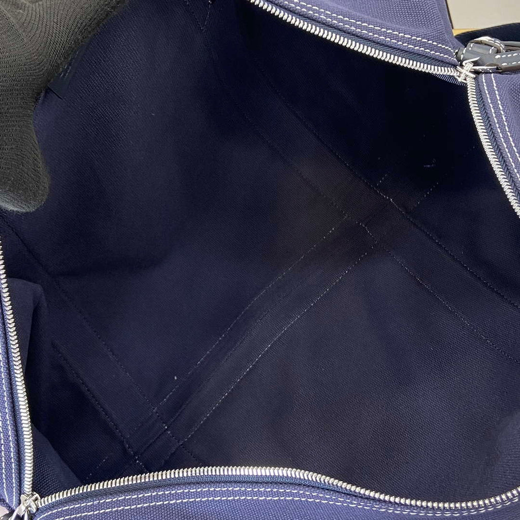Gucci 816866 Large Printed Canvas Duffle Bag Dark Blue