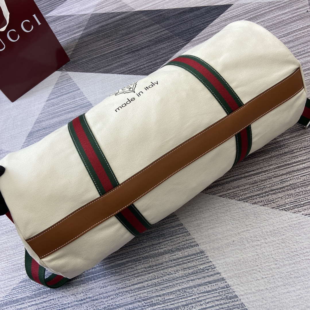 Gucci 816866 Large Printed Canvas Duffle Bag Off white - Default Title - View 5