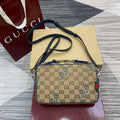 Gucci 817771 Small Embroidered Snake Crossbody Bag Apricot cloth