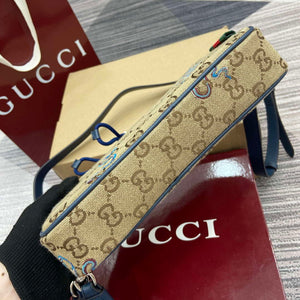 Gucci 817771 Small Embroidered Snake Crossbody Bag Apricot cloth - Default Title - View 7