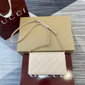 Gucci 818705 GG Emblem super mini shoulder bag Beige - Default Title - View 1