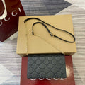 Gucci 818705 GG Emblem super mini shoulder bag Black