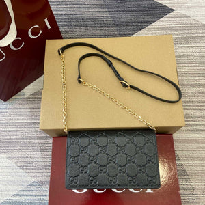 Gucci 818705 GG Emblem super mini shoulder bag Black - Default Title - View 1
