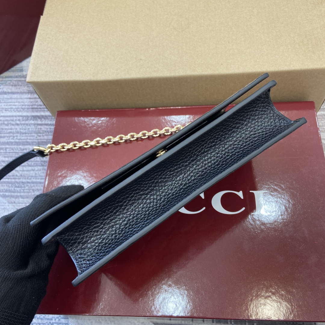 Gucci 818705 GG Emblem super mini shoulder bag Black - Default Title - View 4