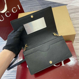 Gucci 818705 GG Emblem super mini shoulder bag Black - Default Title - View 8