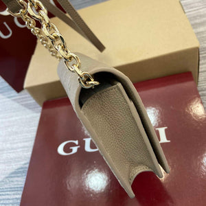 Gucci 818705 GG Emblem super mini shoulder bag Taupe - Default Title - View 3
