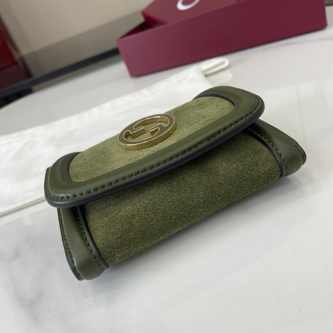 Gucci 818795 Gucci Blondie card case Suede leather Green - Default Title - View 4