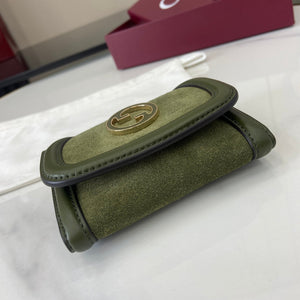 Gucci 818795 Gucci Blondie card case Suede leather Green - Default Title - View 4