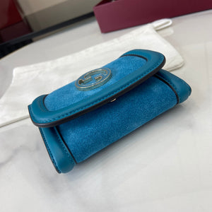 Gucci 818795 Gucci Blondie card case Suede leather Blue - Default Title - View 4