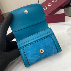 Gucci 818795 Gucci Blondie card case Suede leather Blue - Default Title - View 7