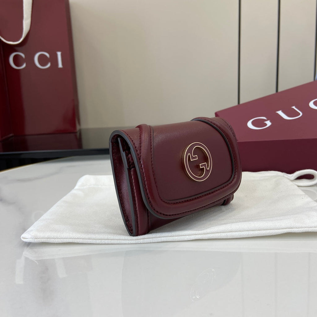 Gucci 818795 Gucci Blondie card case Wine Red