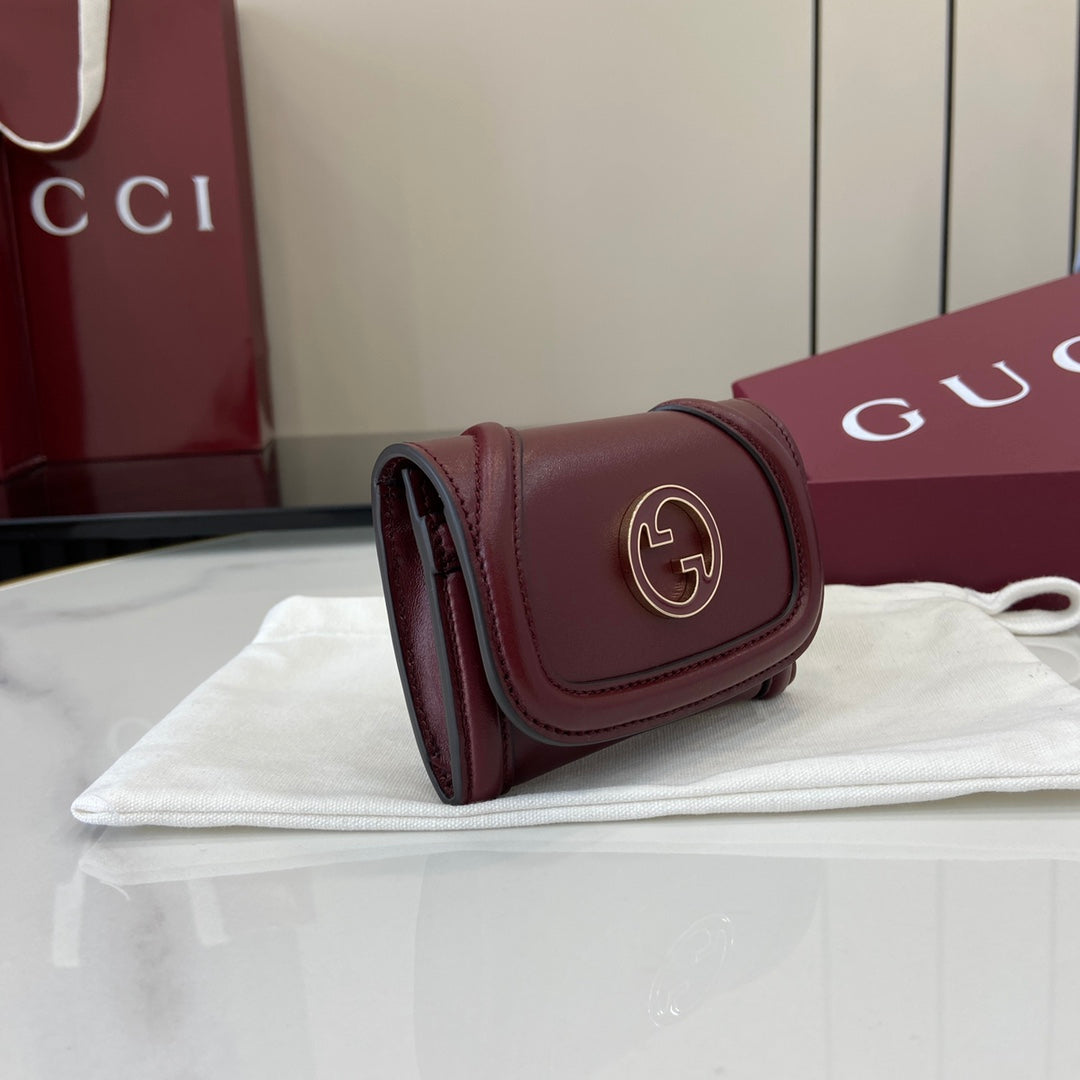 Gucci 818795 Gucci Blondie card case Wine Red