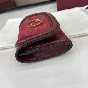 Gucci 818795 Gucci Blondie card case Suede leather Wine Red - Default Title - View 6
