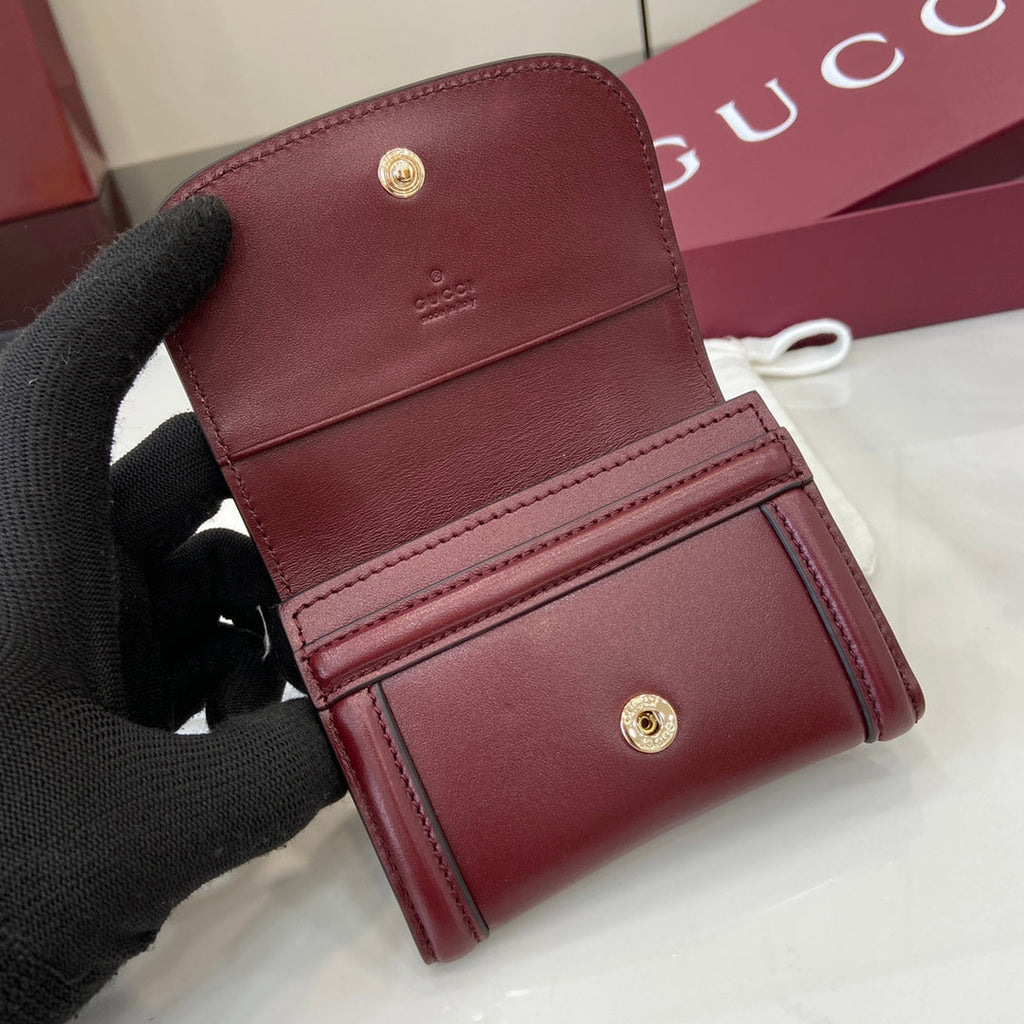 Gucci 818795 Gucci Blondie card case Wine Red