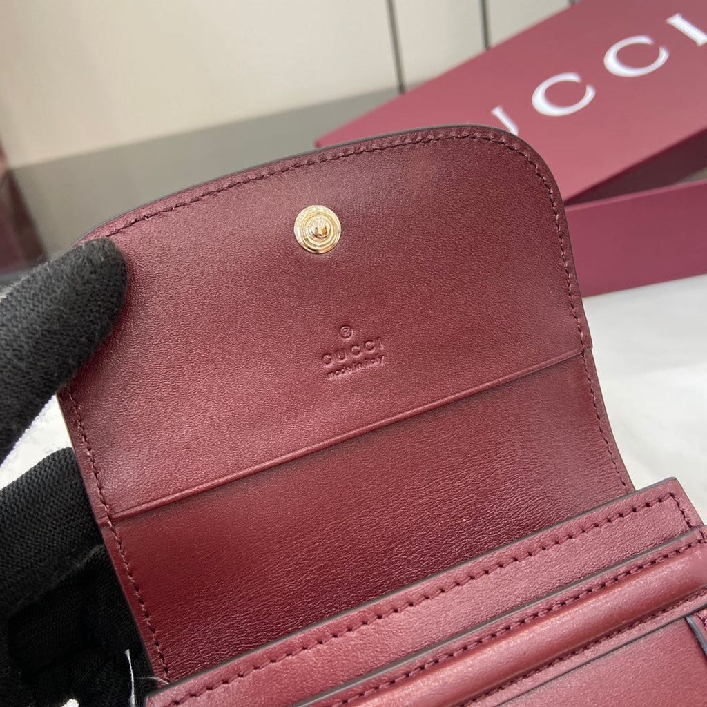 Gucci 818795 Gucci Blondie card case Wine Red