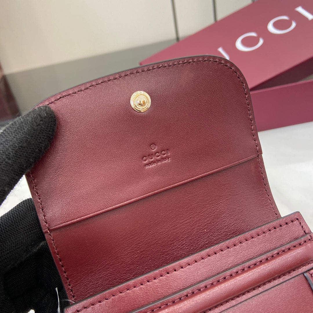 Gucci 818795 Gucci Blondie card case Wine Red