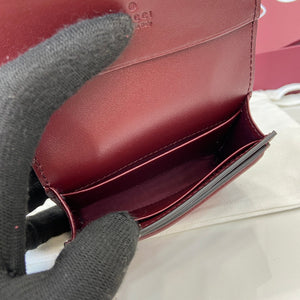 Gucci 818795 Gucci Blondie card case Suede leather Wine Red - Default Title - View 9