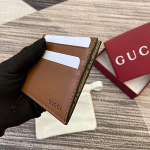 Gucci 818952 GG Emblem card case Brown Leather - Default Title - View 5
