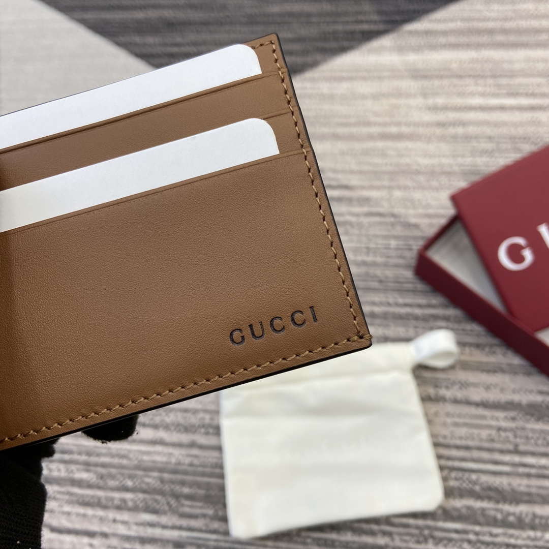 Gucci 818952 GG Emblem card case Brown Leather - Default Title - View 7
