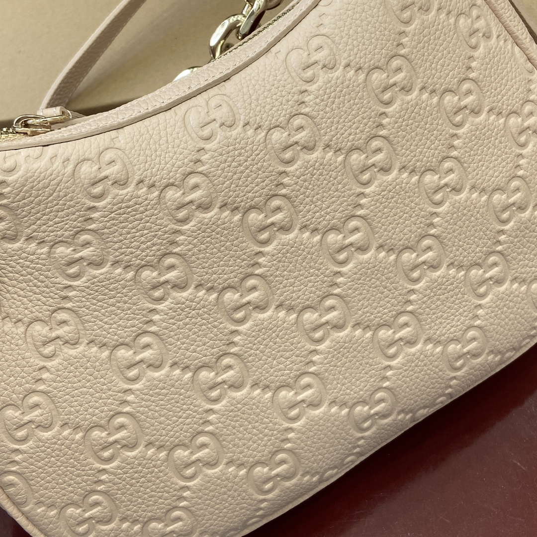 Gucci 820453 GG Emblem Medium Shoulder bag Beige - Default Title - View 6