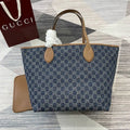 Gucci 820481 Gucci Totissima large tote bag Navy Blue & Brown
