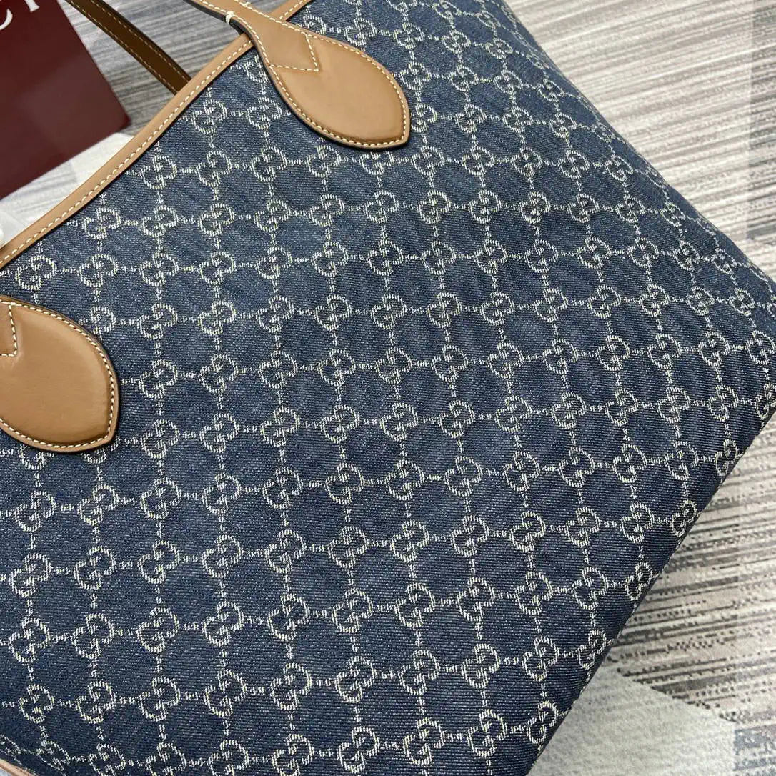 Gucci 820481 Gucci Totissima large tote bag Navy Blue & Brown
