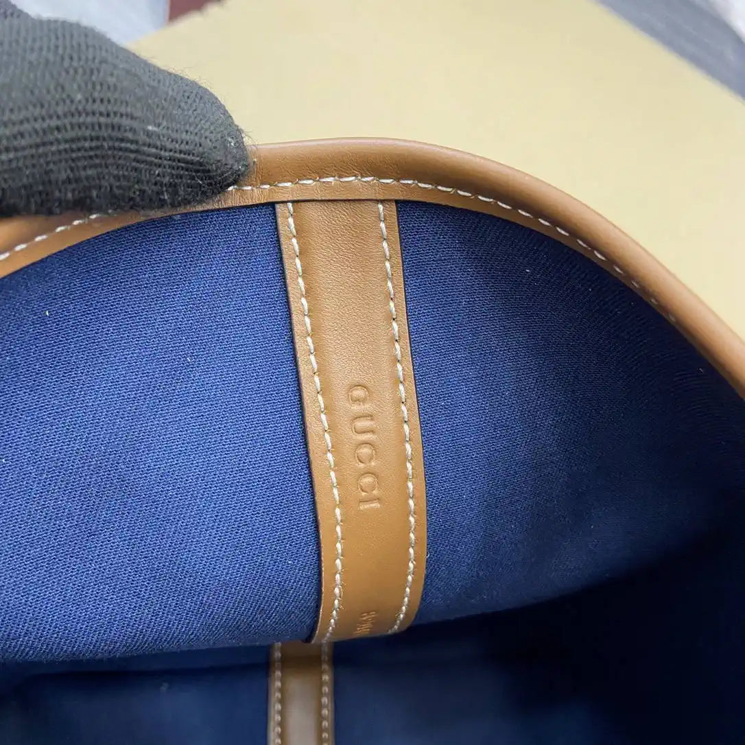 Gucci 820496 Gucci Totissima Small tote bag Navy Blue & Brown