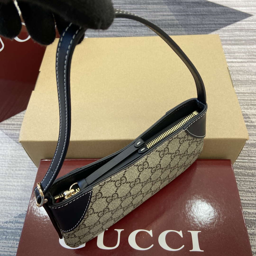 Gucci 820696 GG Emblem super mini shoulder bag Beige and Black - Default Title - View 4
