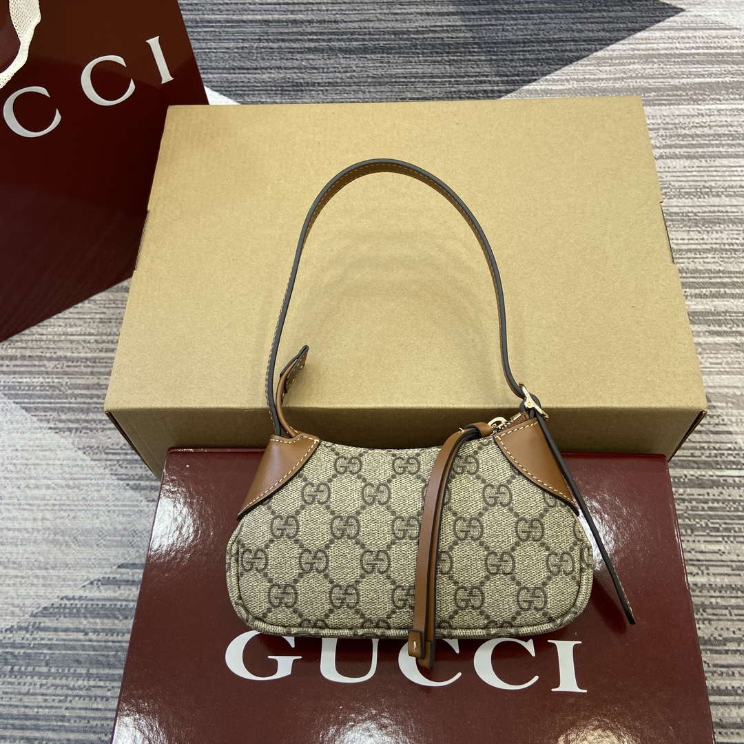 Gucci 820696 GG Emblem super mini shoulder bag Beige and Brown - Default Title - View 2