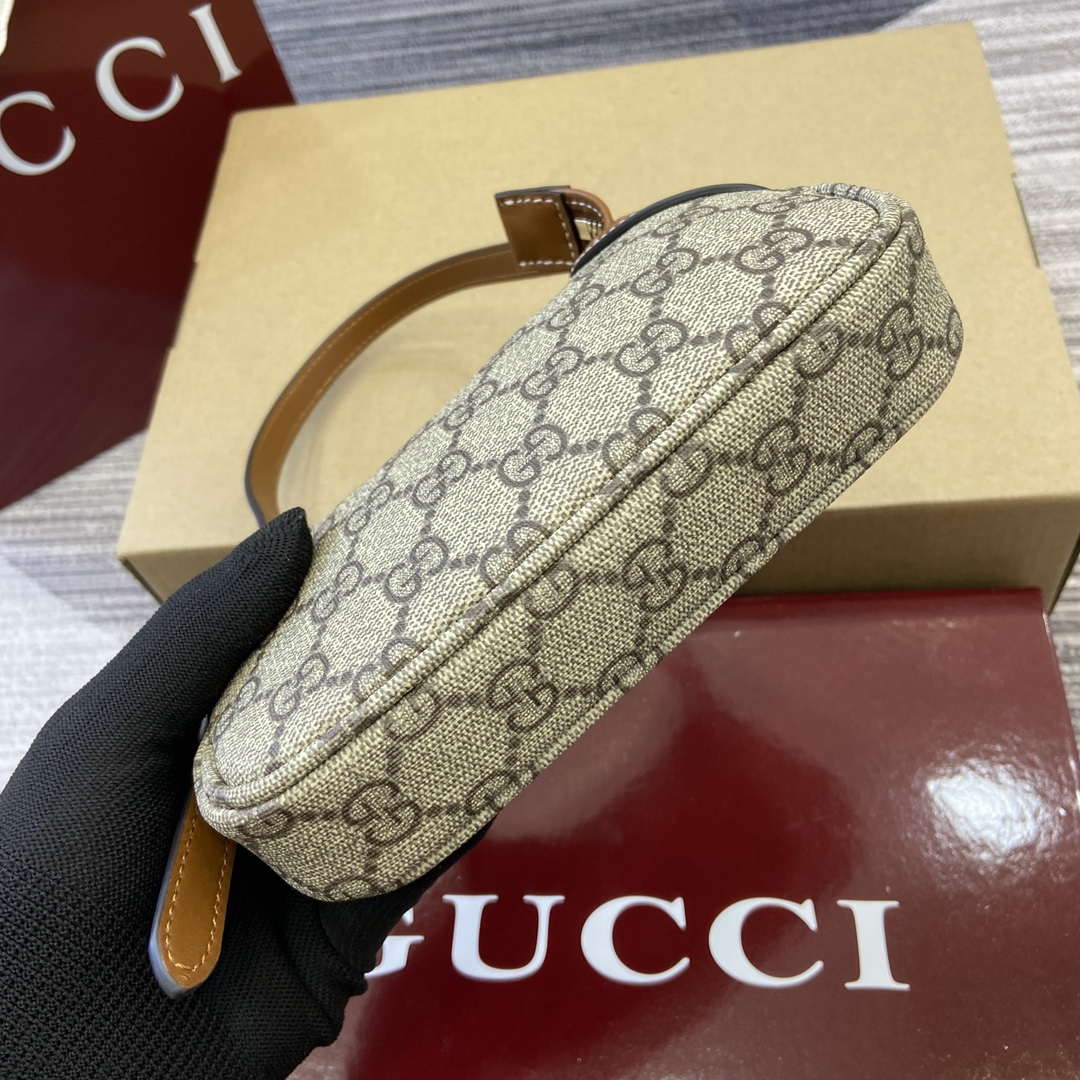 Gucci 820696 GG Emblem super mini shoulder bag Beige and Brown - Default Title - View 5