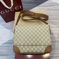 Gucci 821154 GG Emblem medium crossbody bag Beige and dark brown - Default Title - View 1