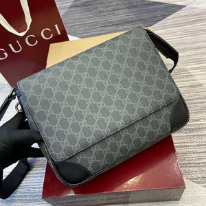 Gucci 821154 GG Emblem medium crossbody bag Black - Default Title - View 3