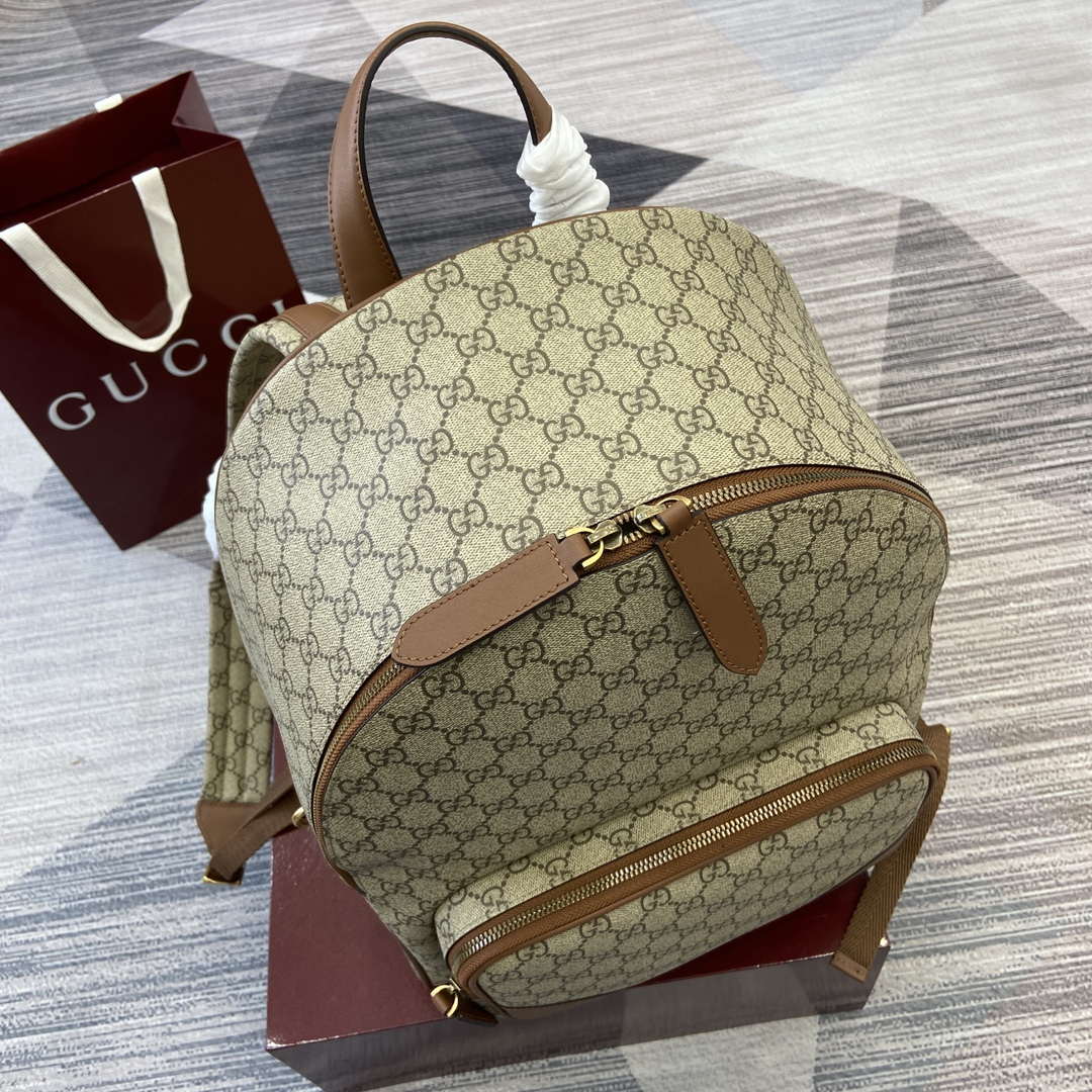 Gucci 821159  GG Emblem Medium Backpack Beige and dark brown - Default Title - View 4
