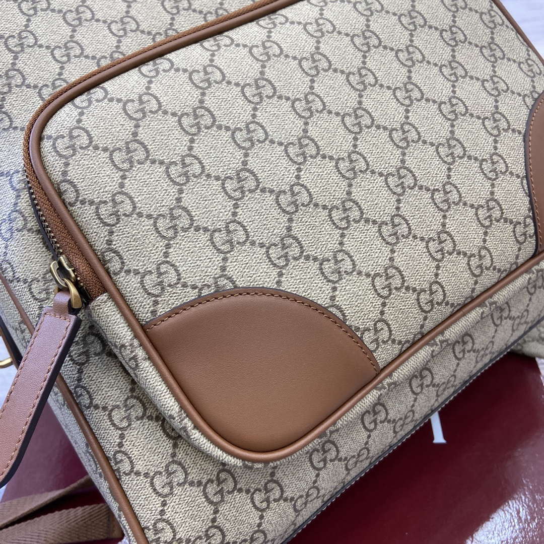 Gucci 821159  GG Emblem Medium Backpack Beige and dark brown - Default Title - View 8