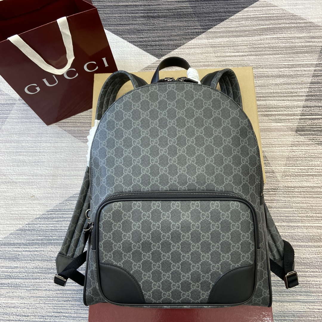 Gucci 821159 GG Emblem Medium Backpack Black - Default Title - View 1