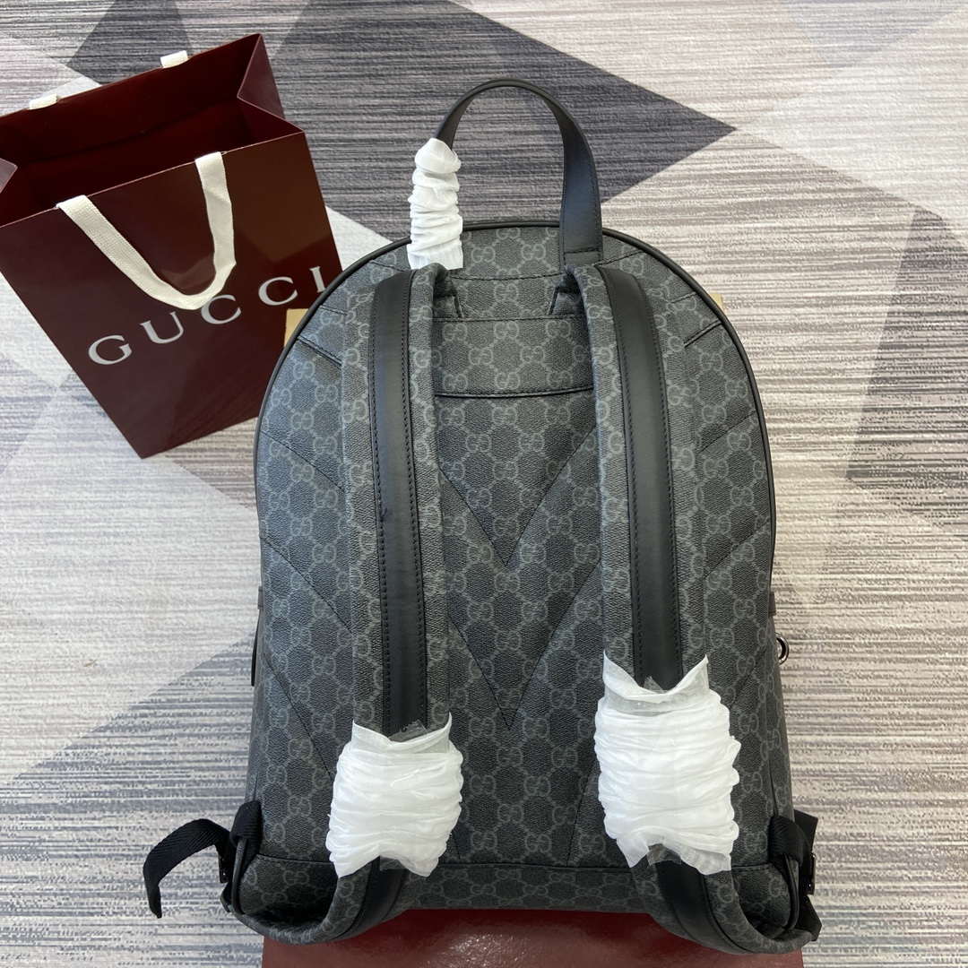 Gucci 821159 GG Emblem Medium Backpack Black