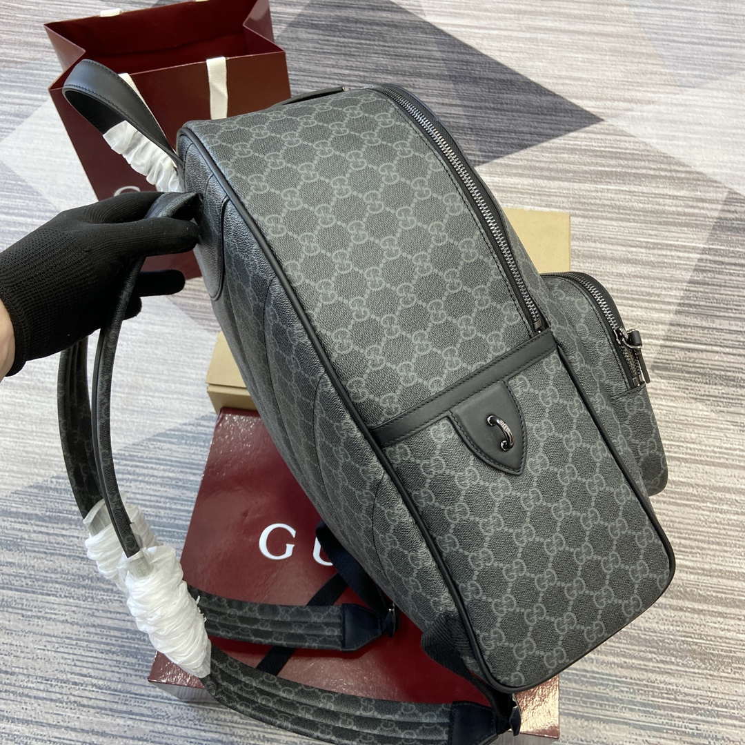 Gucci 821159 GG Emblem Medium Backpack Black - Default Title - View 3